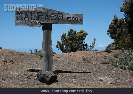 
                Hinweisschild, El Hierro, Malpaso                   