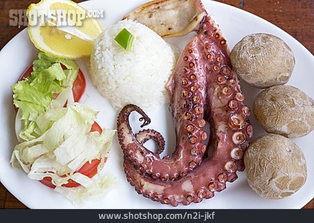 
                Meeresfrüchte, Oktopus, Mediterrane Küche                   