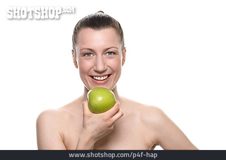 
                Junge Frau, Gesundheit, Gesunde Ernährung, Apfel                   