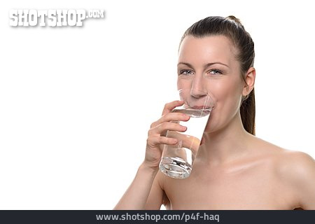 
                Young Woman, Drinking, Water                   