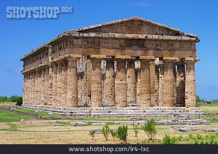 
                Antike, Paestum, Griechischer Tempel, Poseidontempel                   