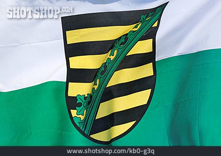 
                Flagge, Sachsen, Wappen                   