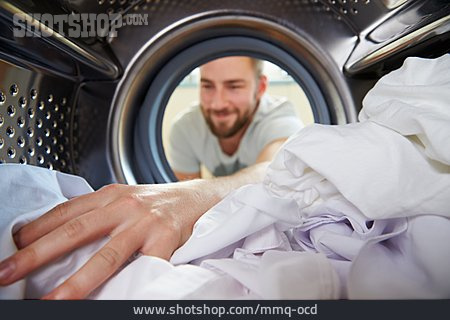
                Man, Washing, Laundry                   