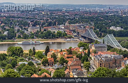 
                Stadtansicht, Dresden, Blaues Wunder, Loschwitzer Brücke                   