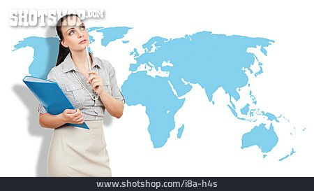 
                Geschäftsfrau, Weltwirtschaft, Globalisierung                   