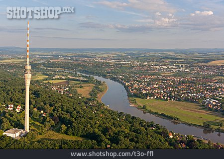 
                Luftaufnahme, Fernsehturm, Dresden, Pillnitz                   