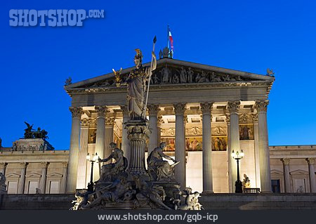 
                Wien, Parlament, Parlamentsgebäude, Pallas-athene-brunnen                   