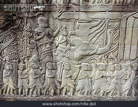 
                Relief, Tempelanlage, Angkor, Preah Khan                   