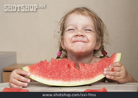 
                Mädchen, Melone, Wassermelone                   