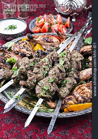 
                Spieß, Grillfleisch, Kebab, Fleischteller, Türkische Küche                   