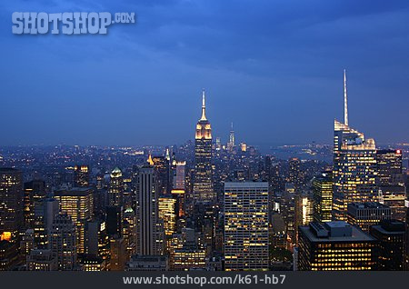 
                Dämmerung, Lichter, New York, Empire State Building                   