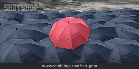
                Individualität & Einzigartigkeit, Regenschirm, Regenwetter                   