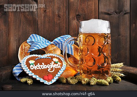 
                Bier, Lebkuchenherz, Oktoberfest, Bierkrug                   