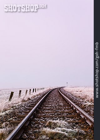 
                Winter, Schiene, Einsamkeit, Bahngleise                   