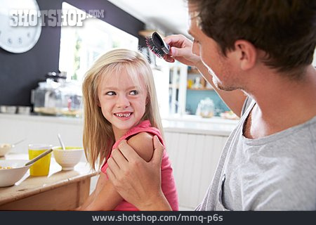 
                Father, Daughter, Hairdressing, Family Life                   
