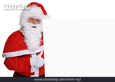 
                Schild, Weihnachtsmann, Daumen Hoch                   