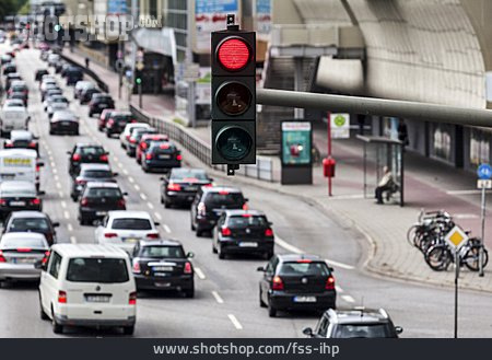 
                Verkehr, Straßenkreuzung, Rush Hour, Ampel, Hamburg, Stau                   