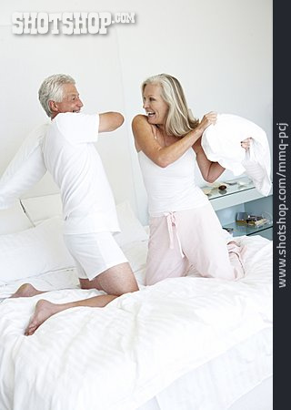 
                Couple, Pillow Fight, Older Couple                   
