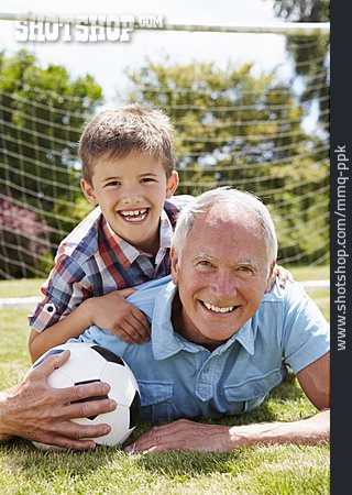 
                Grandson, Grandfather, Leisure, Soccer                   