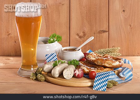 
                Frühstück, Bayrisch, Weizenbier, Weißwurst                   