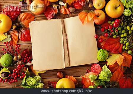 
                Kochbuch, Herbstdekoration                   