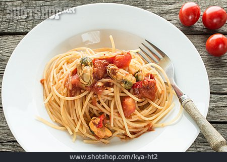 
                Miesmuscheln, Spaghetti, Muschelgericht                   