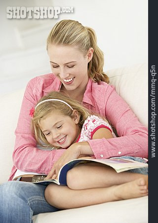 
                Mutter, Lesen, Tochter, Vorlesen                   