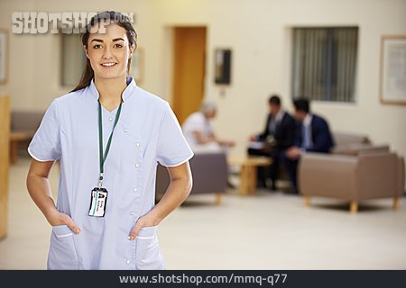 
                Krankenschwester, Klinik, Empfangsbereich                   