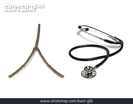 
                Stethoskop, Alternativmedizin, Schulmedizin, Wünschelrute                   