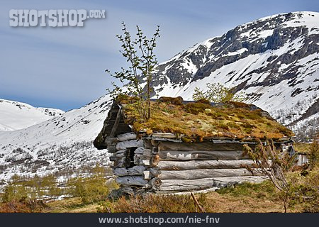 
                Gebirge, Berghütte, Norwegen                   