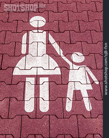 
                Kind, Mutter, Fußgänger, Piktogramm                   