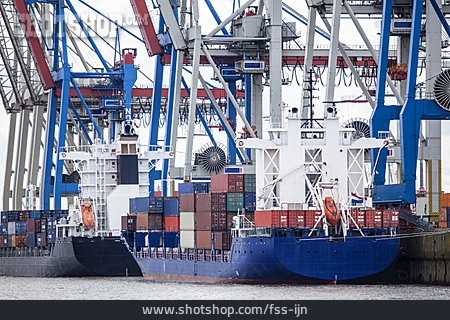 
                Frachtschiff, Containerschiff, Containerhafen, Containerterminal                   
