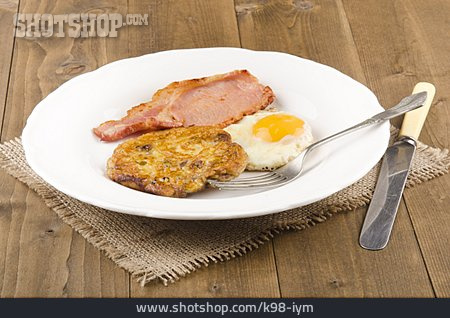
                Frühstück, Spiegelei, Speck, Eierkuchen                   