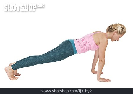 
                Frau, Sport & Fitness, Yoga, Liegestütz                   