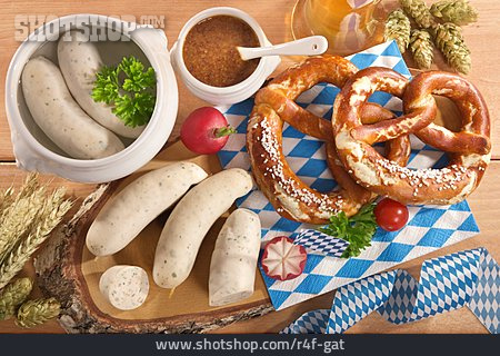 
                Bayrische Küche, Brotzeit, Deftig, Weißwurst                   
