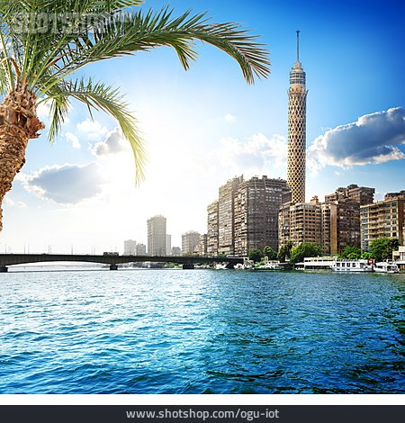 
                Fernsehturm, Tower, Nil, Kairo                   