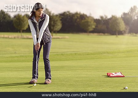
                Golfball, Putten, Golfspielerin                   