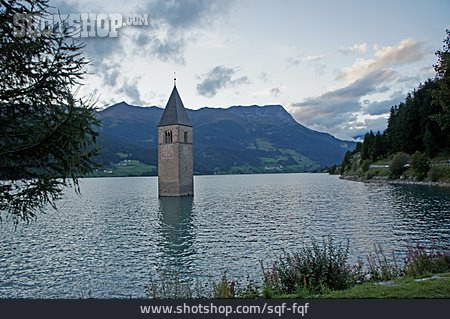 
                Kirchturm, Vinschgau, Graun Im Vinschgau                   