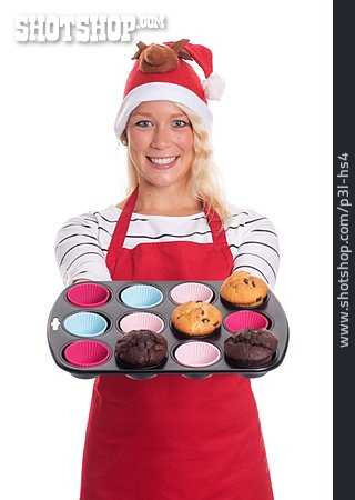 
                Muffins, Weihnachtsfrau, Bäckerin                   