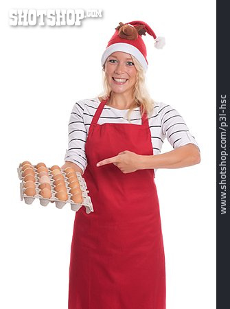 
                Eier, Weihnachtsbäckerei, Weihnachtsfrau, Bäckerin                   