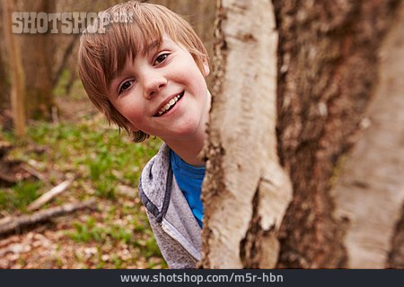 
                Junge, Wald, Versteckspiel                   