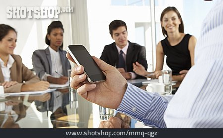 
                Meeting, Team, Mobiltelefon, Besprechung                   