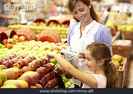 
                Mutter, Einkauf & Shopping, Obst, Tochter                   