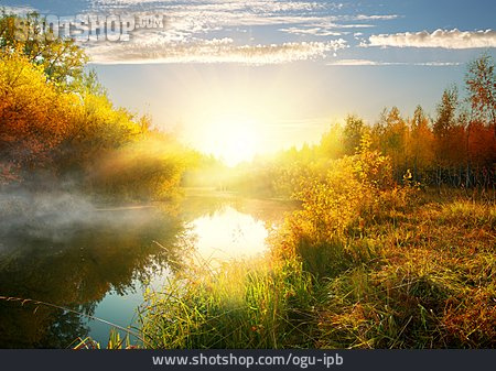 
                Natur, Sonnenaufgang, Fluss, Ufer                   