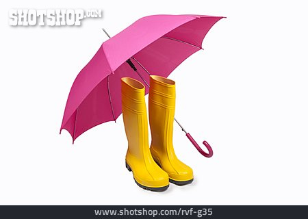 
                Regenschirm, Gummistiefel, Regenwetter, Regenkleidung                   