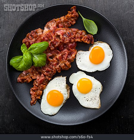 
                Frühstück, Spiegelei, Schinkenspeck, Amerikanische Küche                   