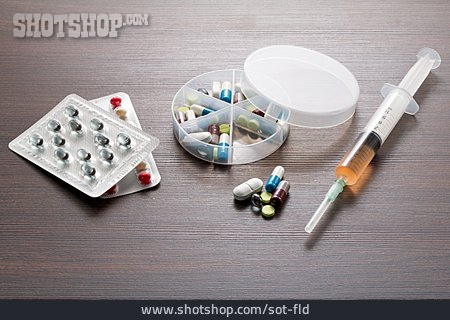 
                Dosierung, Pillenbox                   