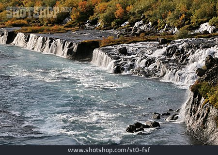 
                Wasserfall, Island, Hraunfossar                   