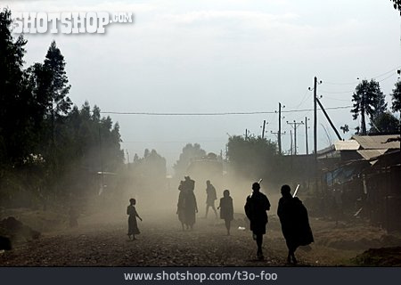 
                Silhouette, Straßenszene, äthiopier                   