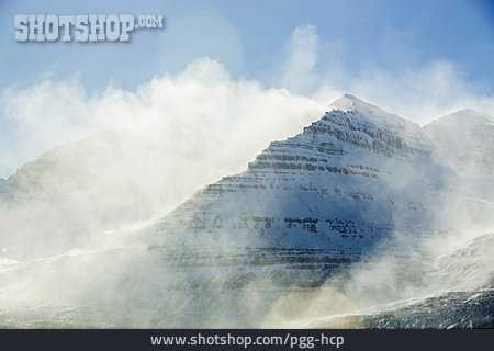 
                Gebirge, Nebel, Dunst, Island                   